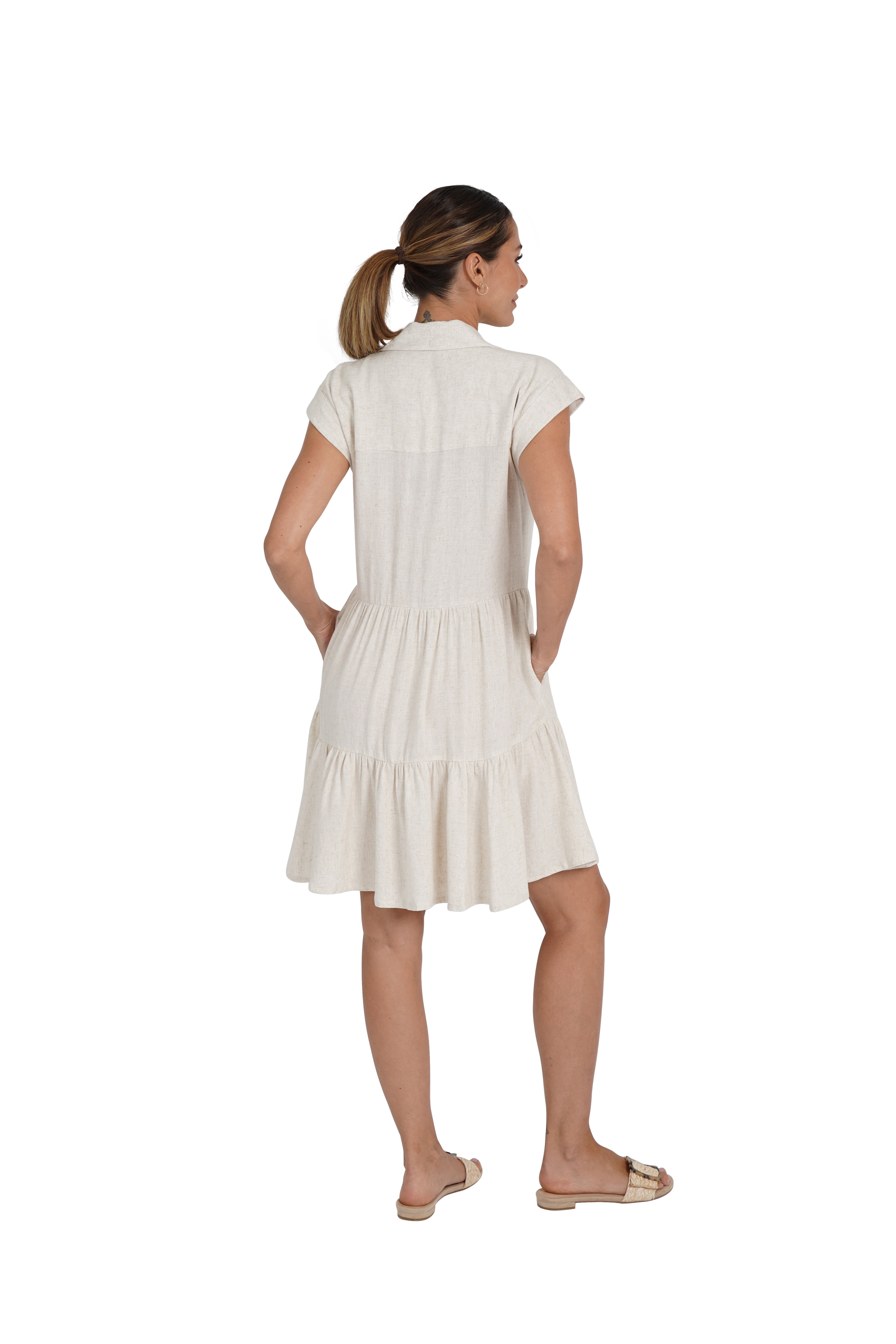 Karla Linen Blend Short Shirtdress