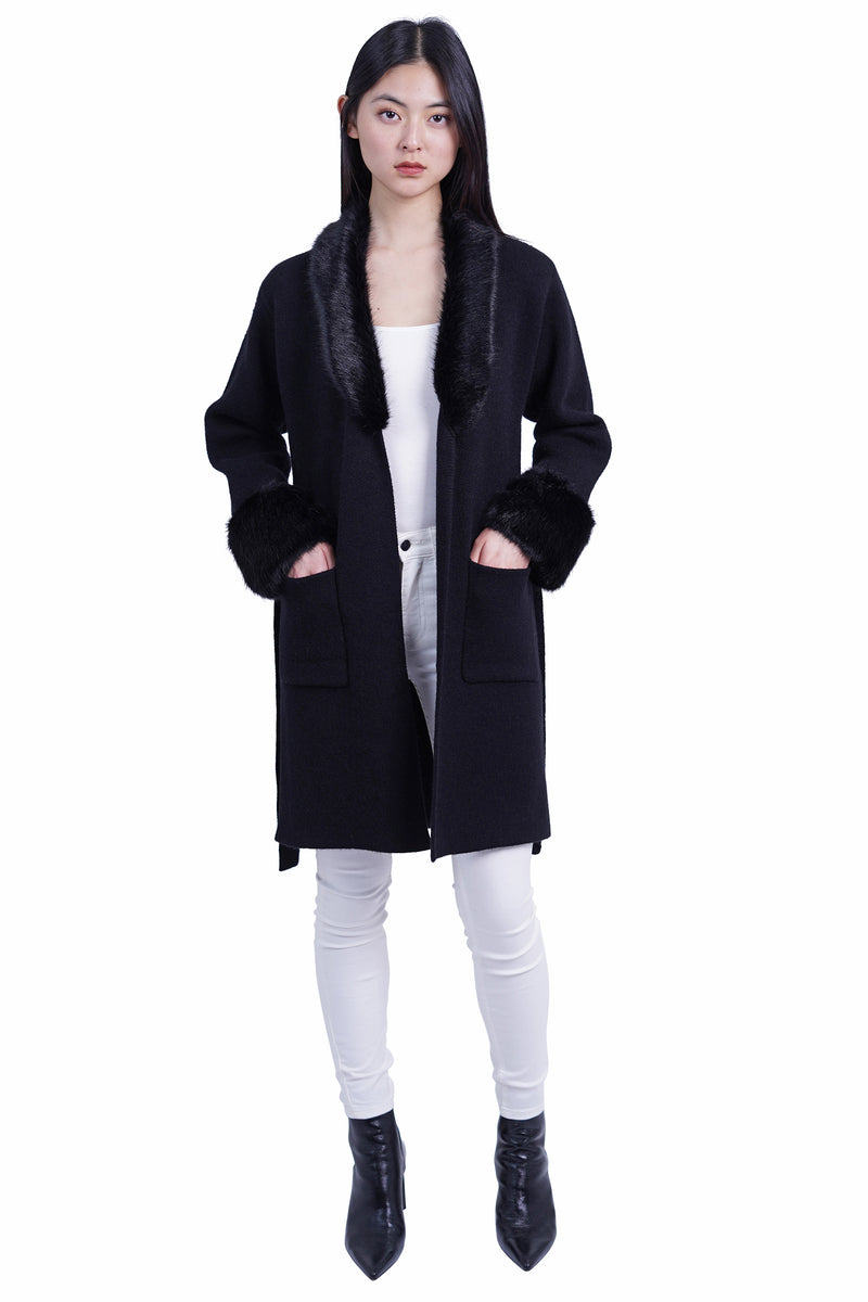 Love Token Shannon Cardigan with Faux Fur Collar 6
