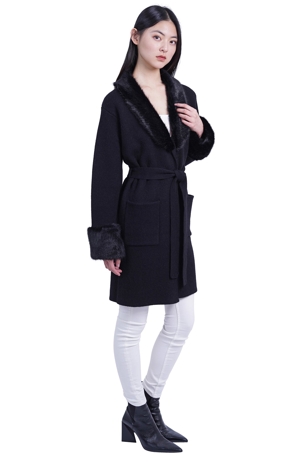 Love Token Shannon Cardigan with Faux Fur Collar 8
