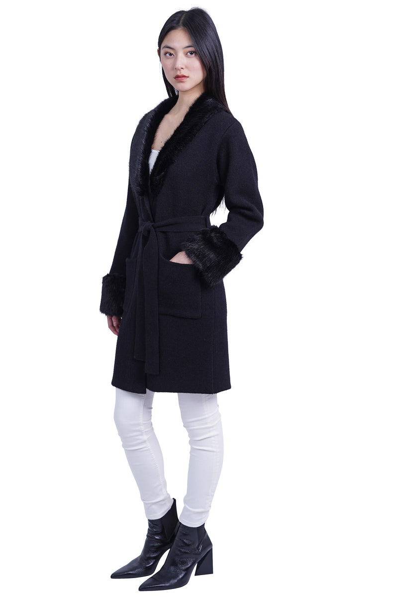Love Token Shannon Cardigan with Faux Fur Collar 9