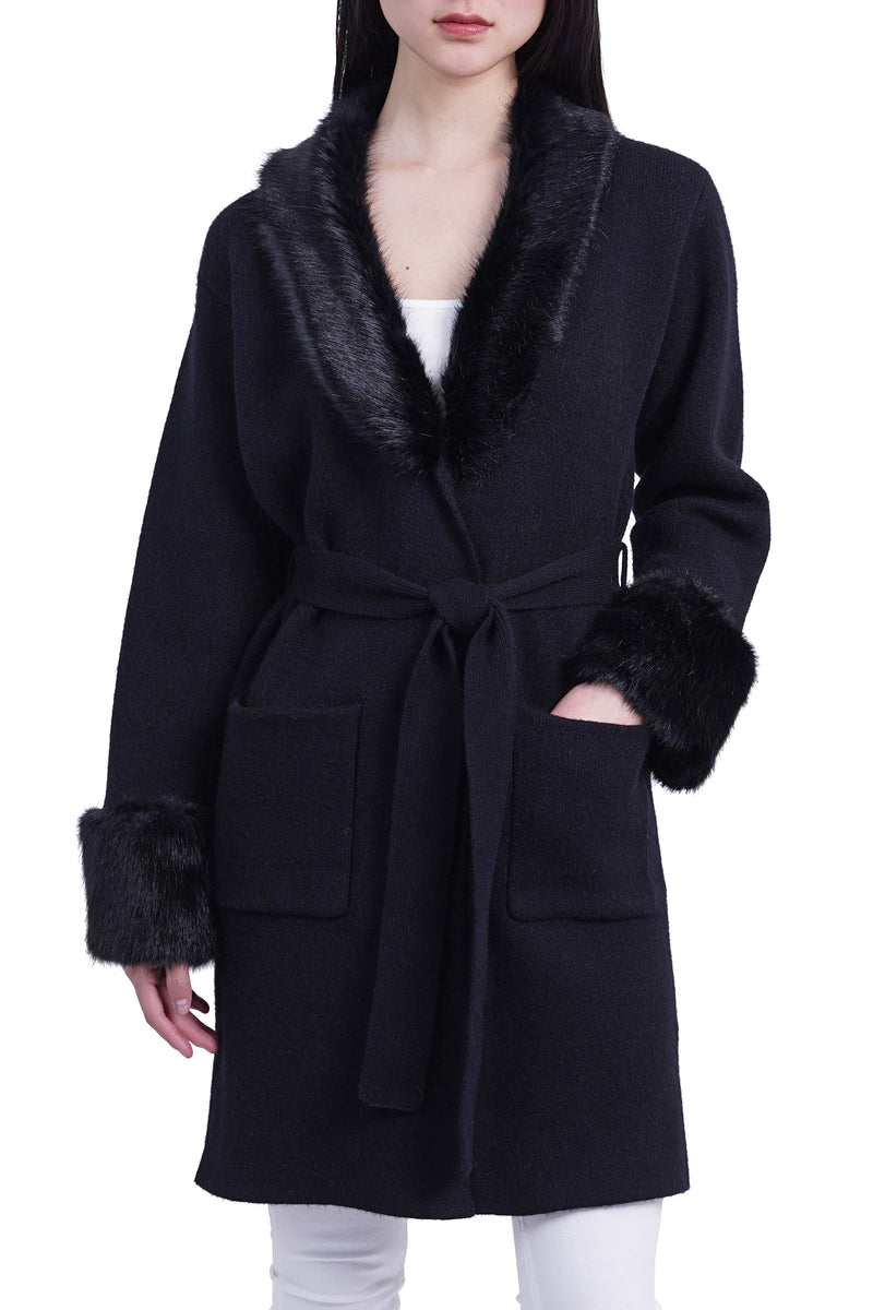 Love Token Shannon Cardigan with Faux Fur Collar 5