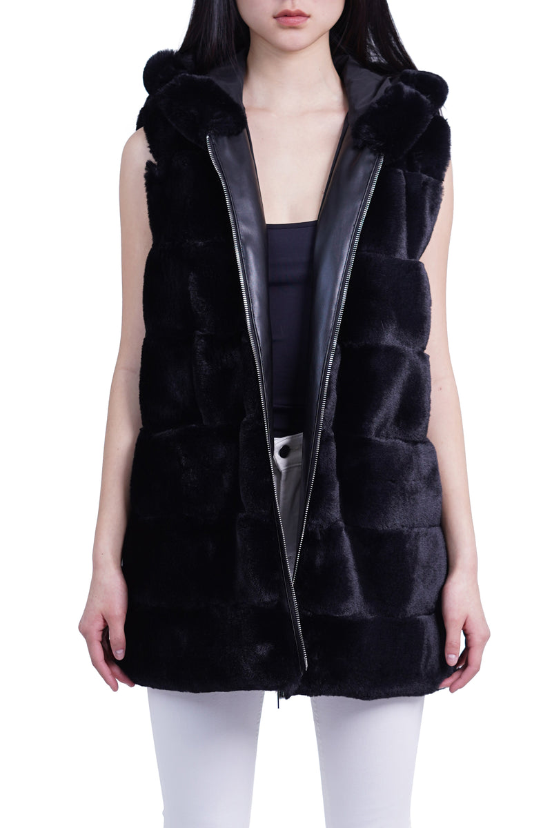 Alina Faux Fur Hooded Vest-4