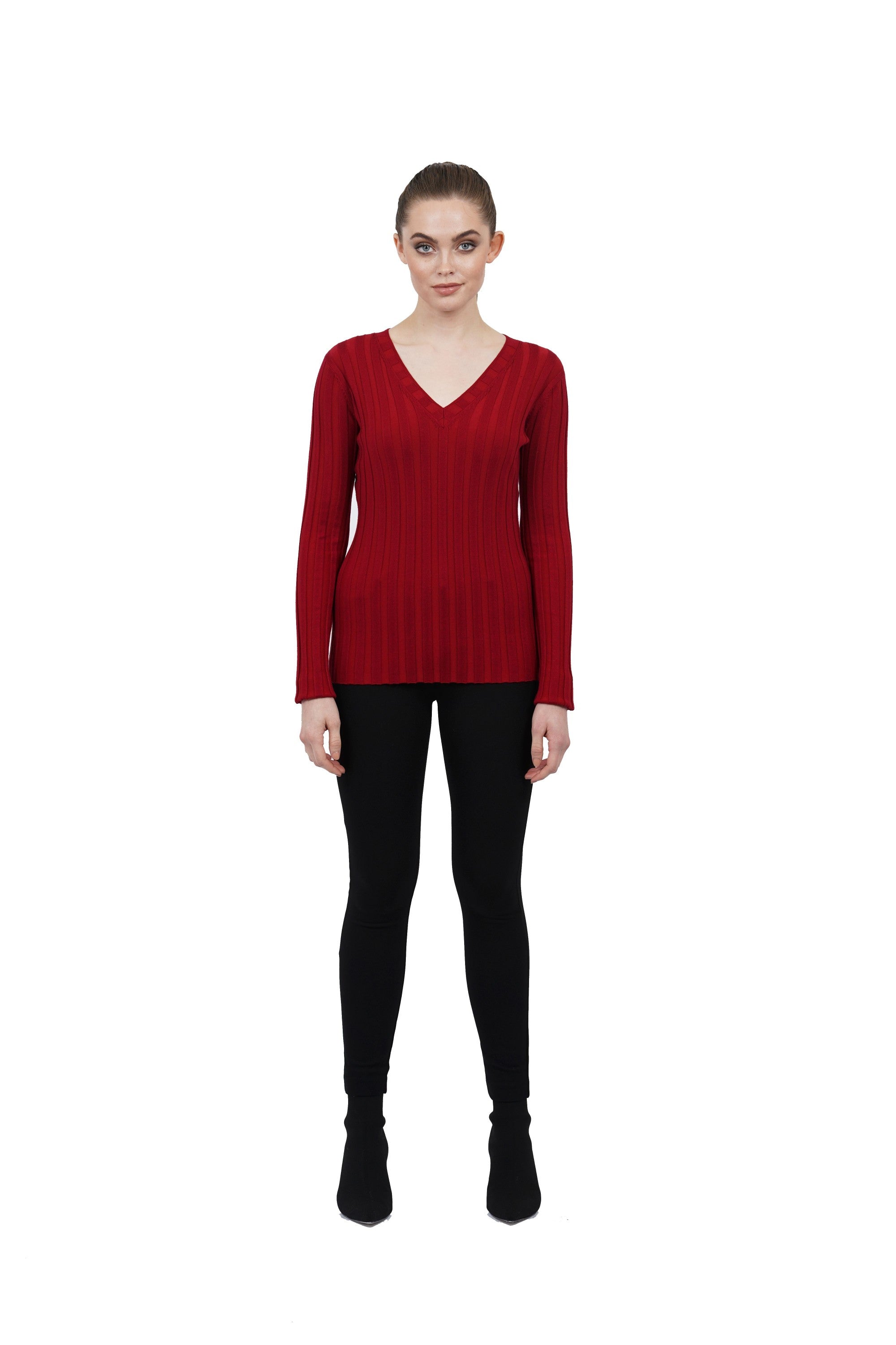 Love Token Opal Rib Knit V-Neck Top 3