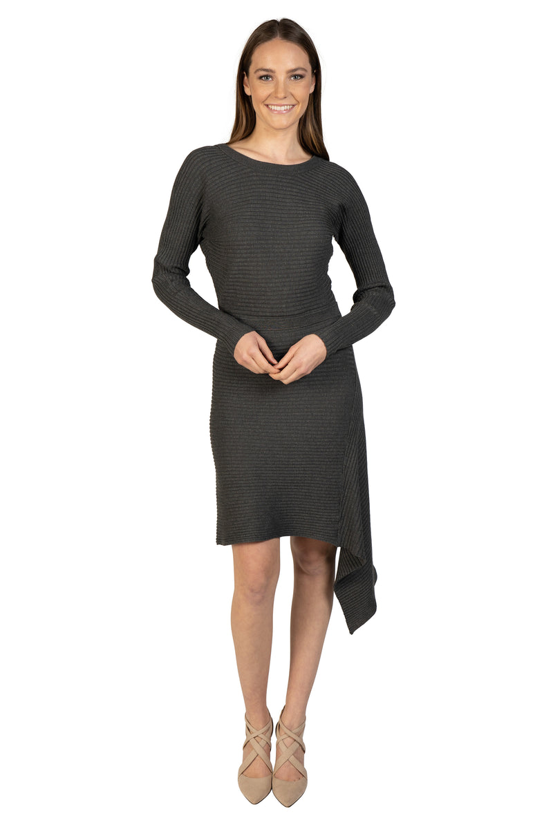 Asymmetrical Knit Sweater Dress-9