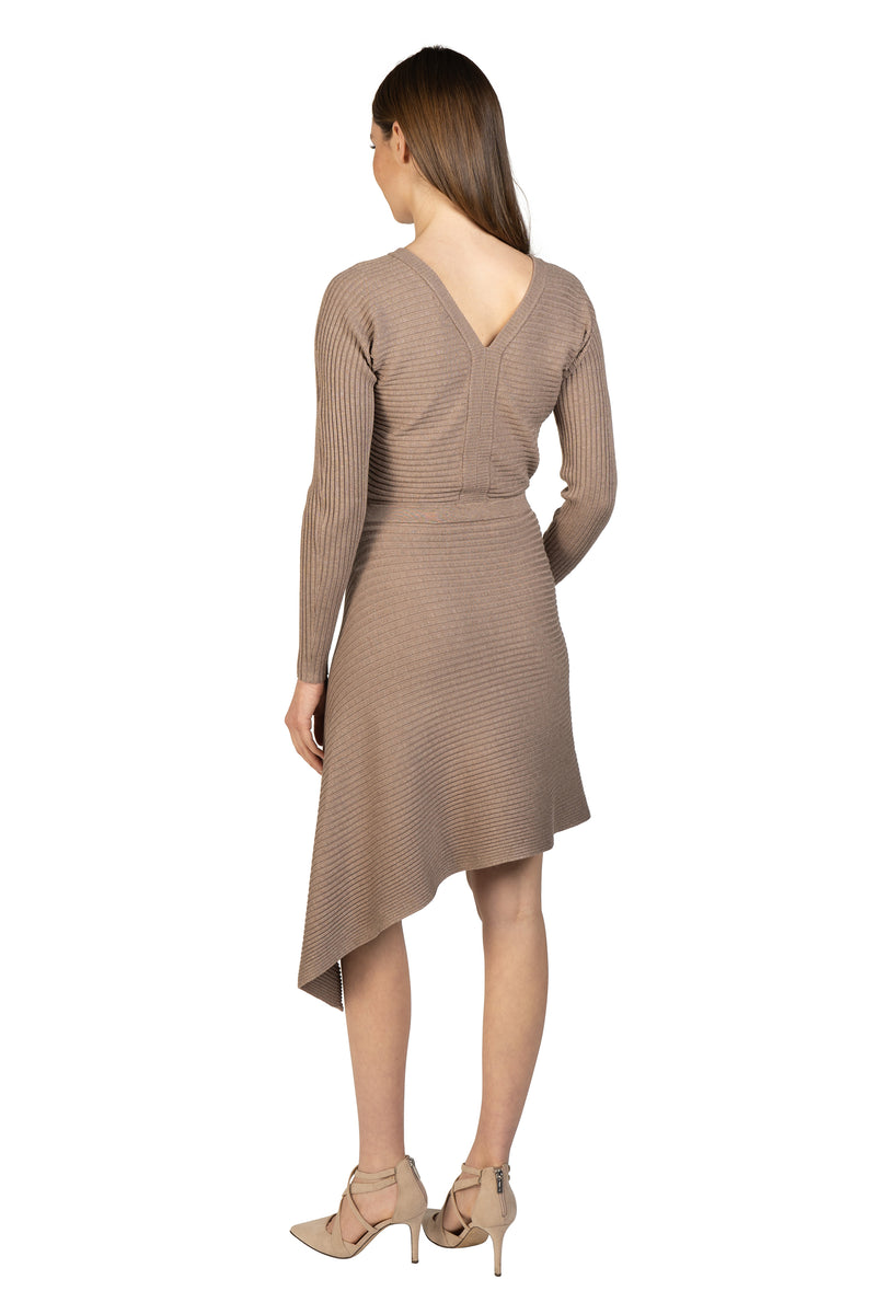 Asymmetrical Knit Sweater Dress-7