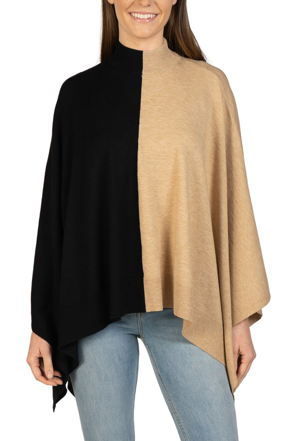 Love Token Two-Toned Poncho