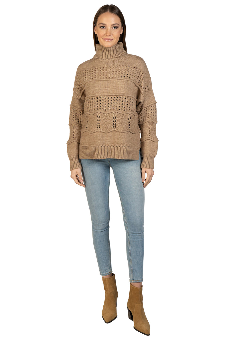 Love Token Cable Knit Turtleneck Pullover 6