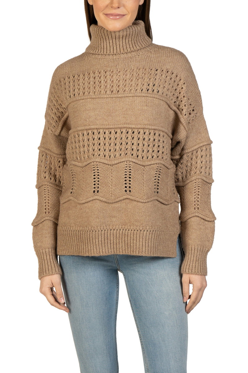Love Token Cable Knit Turtleneck Pullover 5