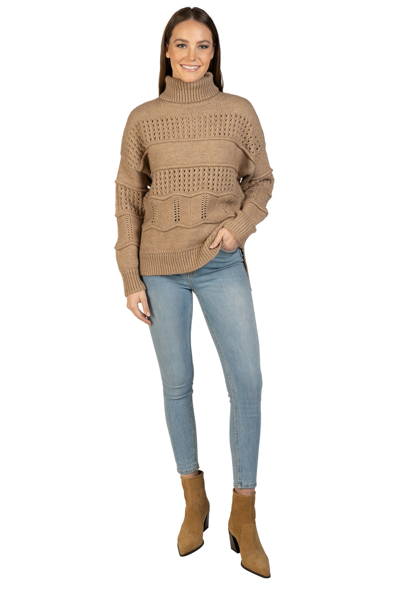 Love Token Cable Knit Turtleneck Pullover 7