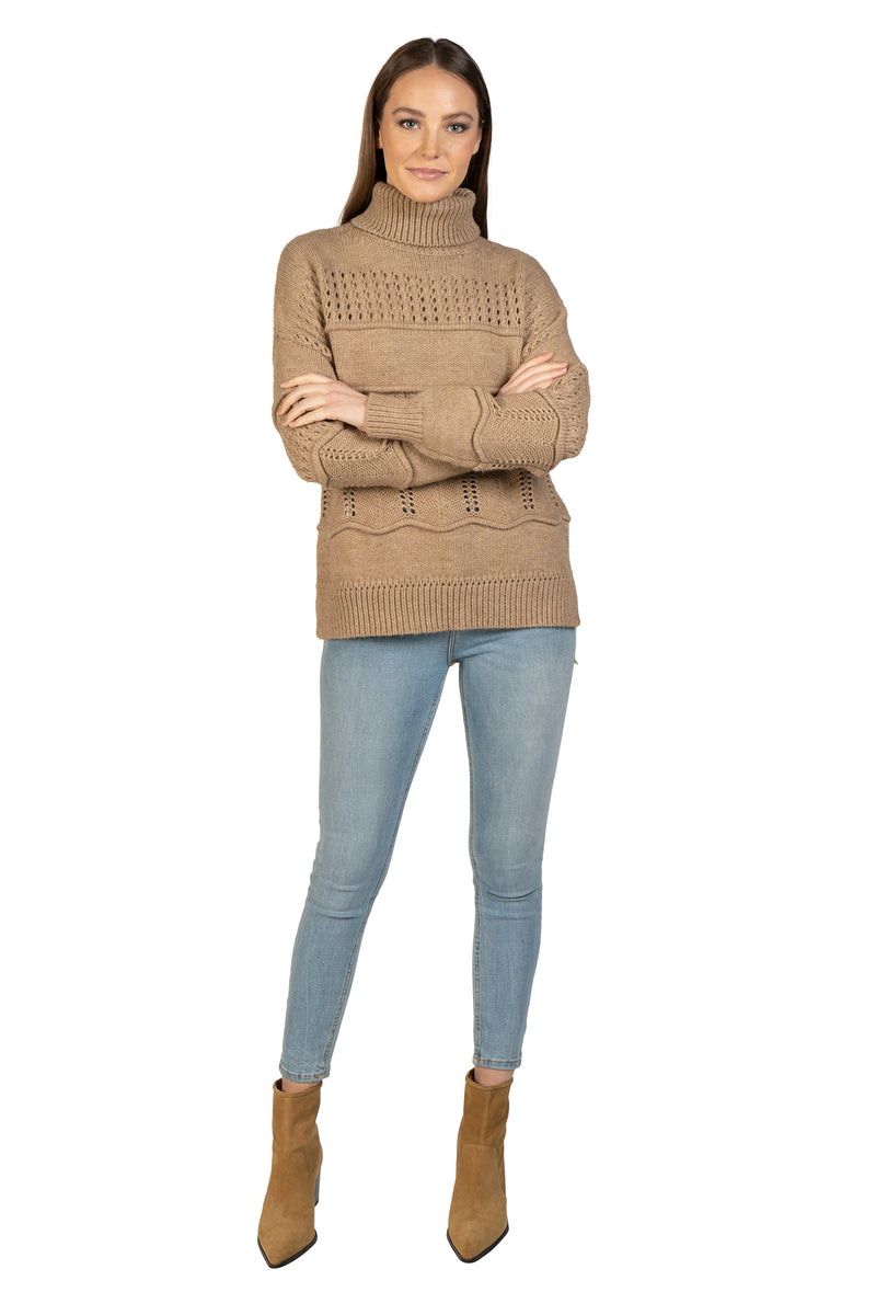 Love Token Cable Knit Turtleneck Pullover 8