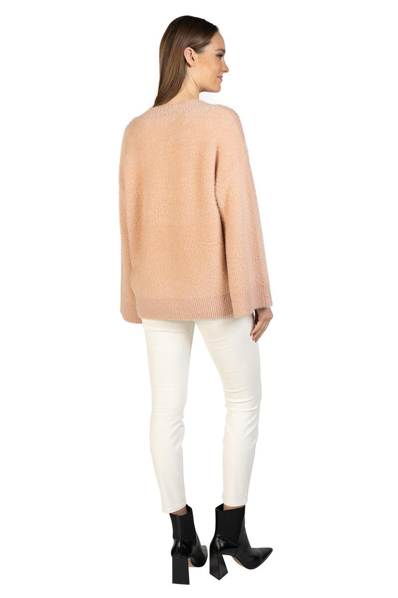 Bell Sleeve Fuzzy Pullover-7