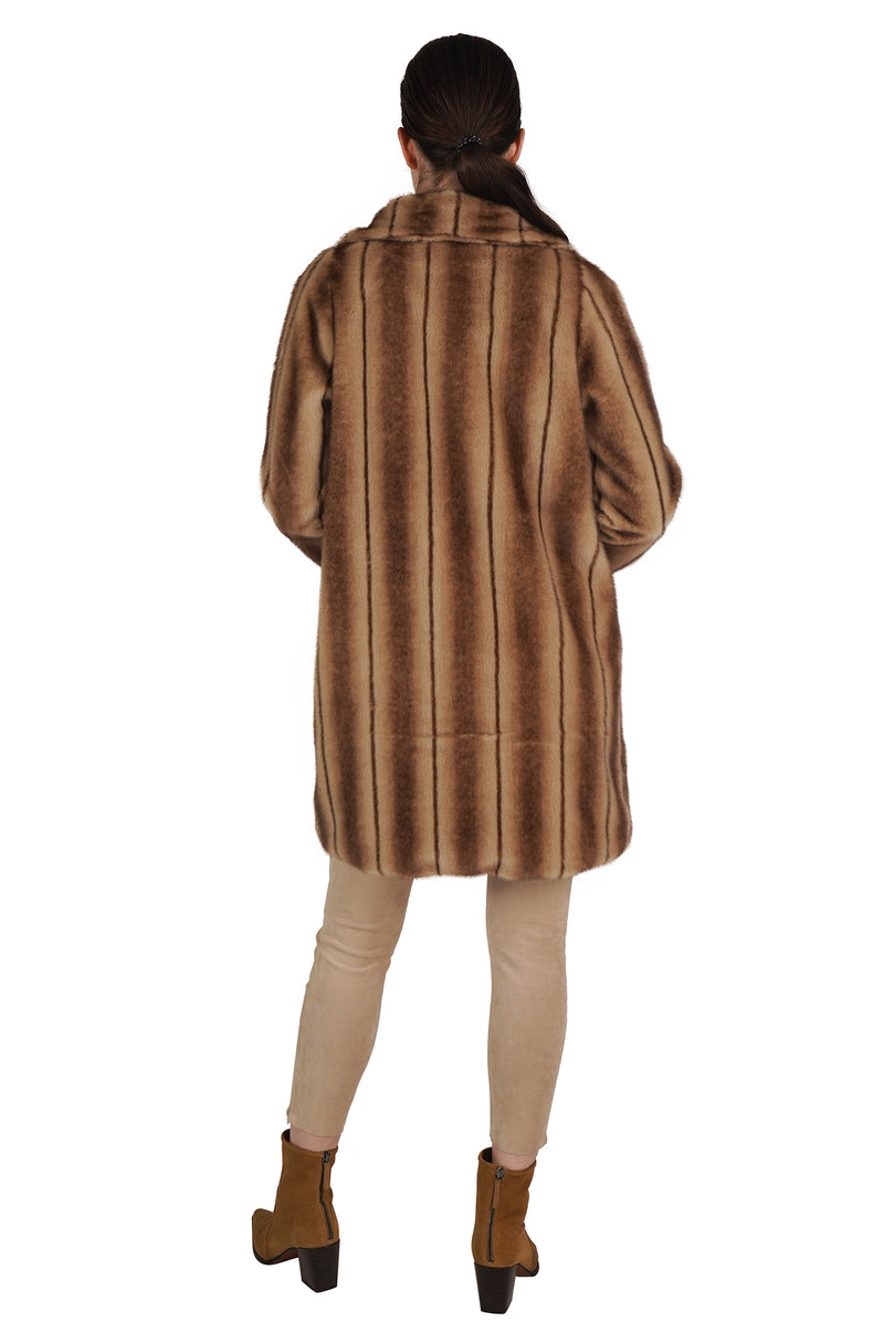 Love Token Faux Fur Striped Coat 5