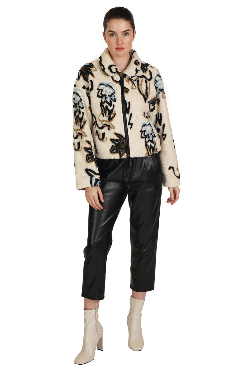 Abstract Pattern Teddy Jacket-2