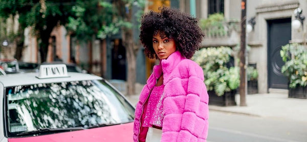 faux fur pink fuschia jacket