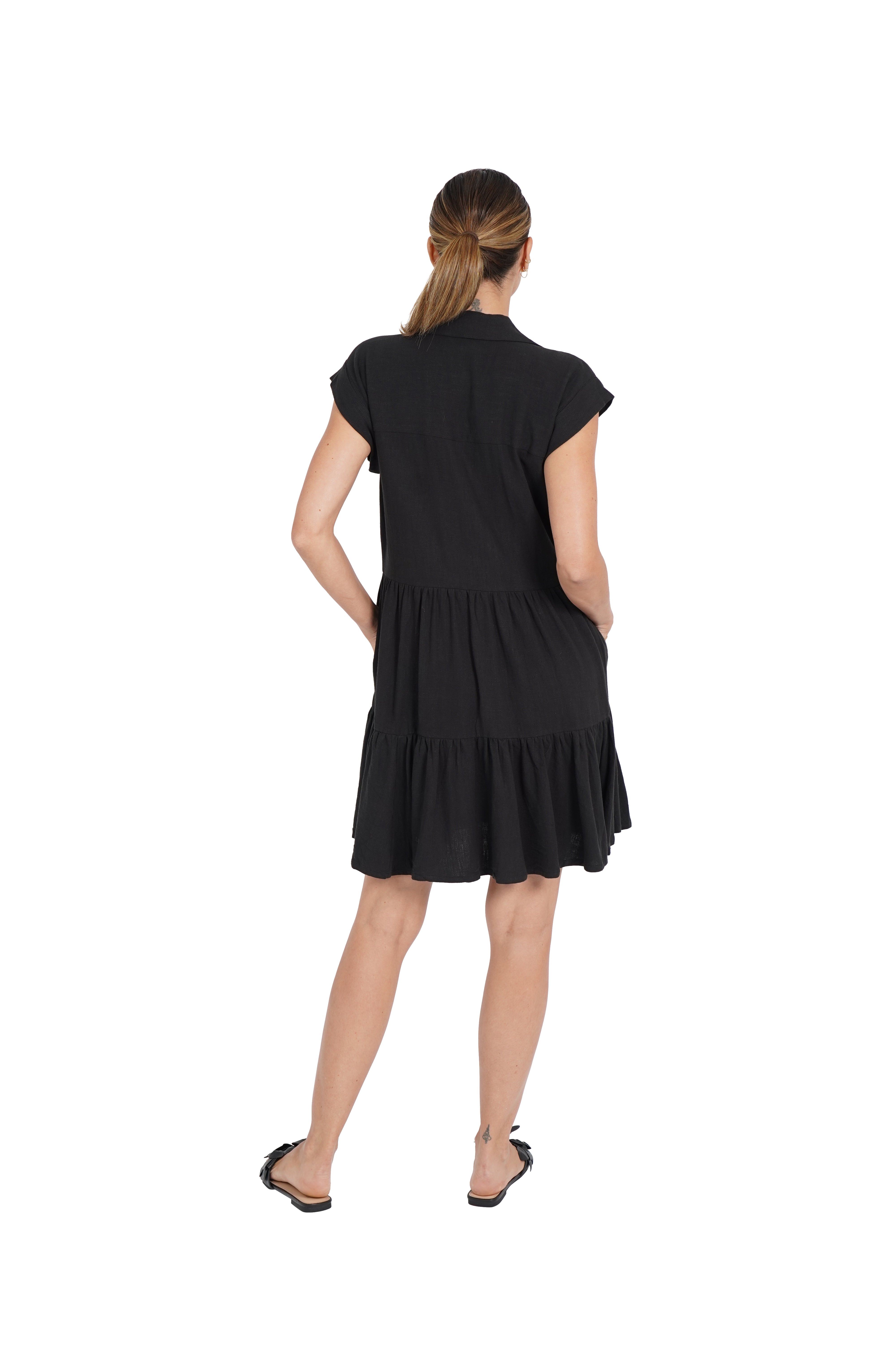 Karla Linen Blend Short Shirtdress