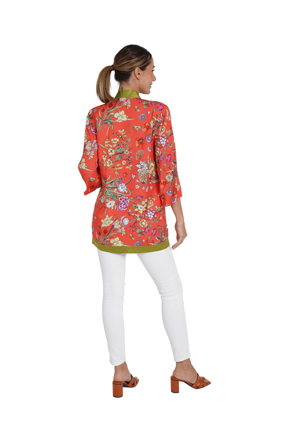 Thomas Floral Open Front Kimono