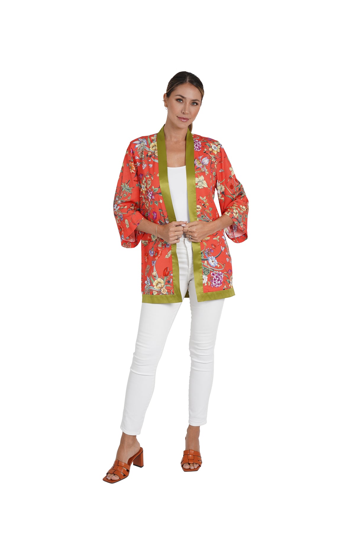 Thomas Floral Open Front Kimono