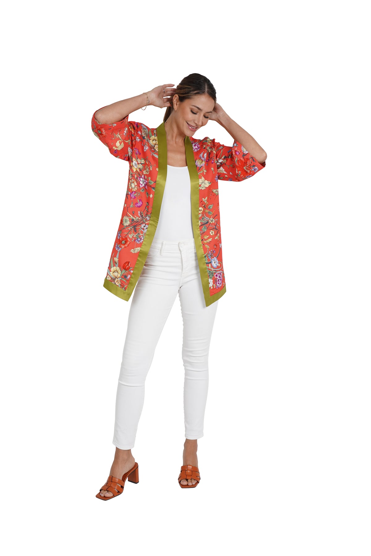 Thomas Floral Open Front Kimono