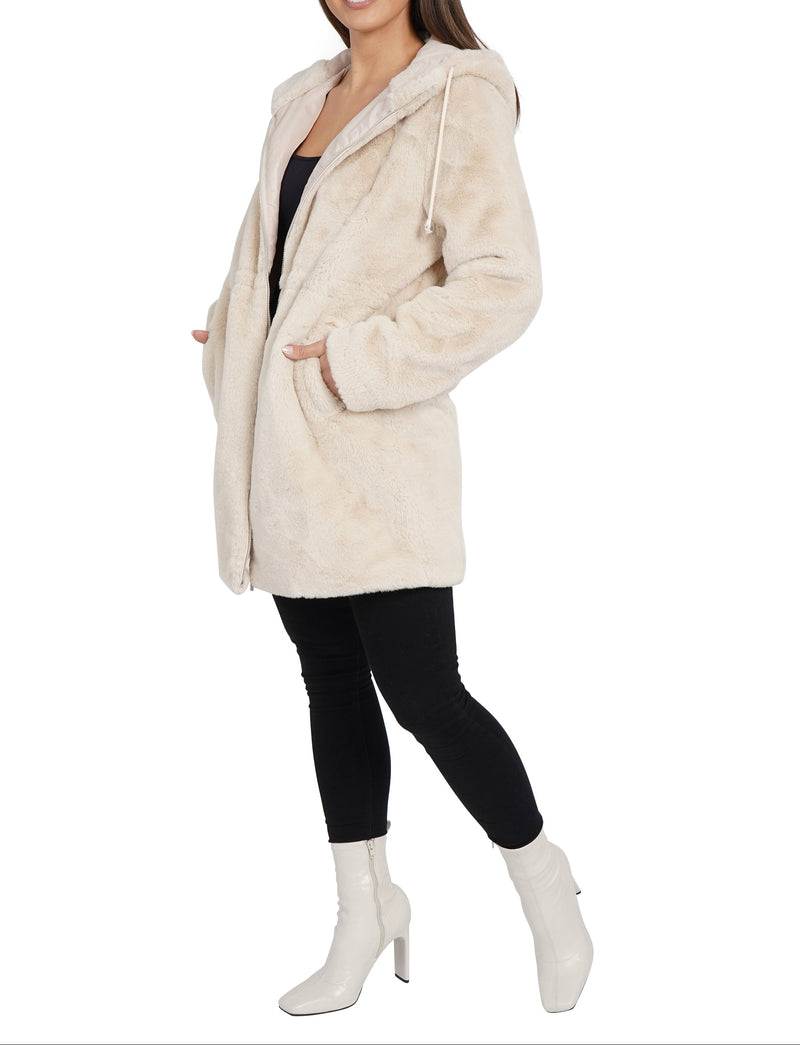 Only chris sales fur hooded coat