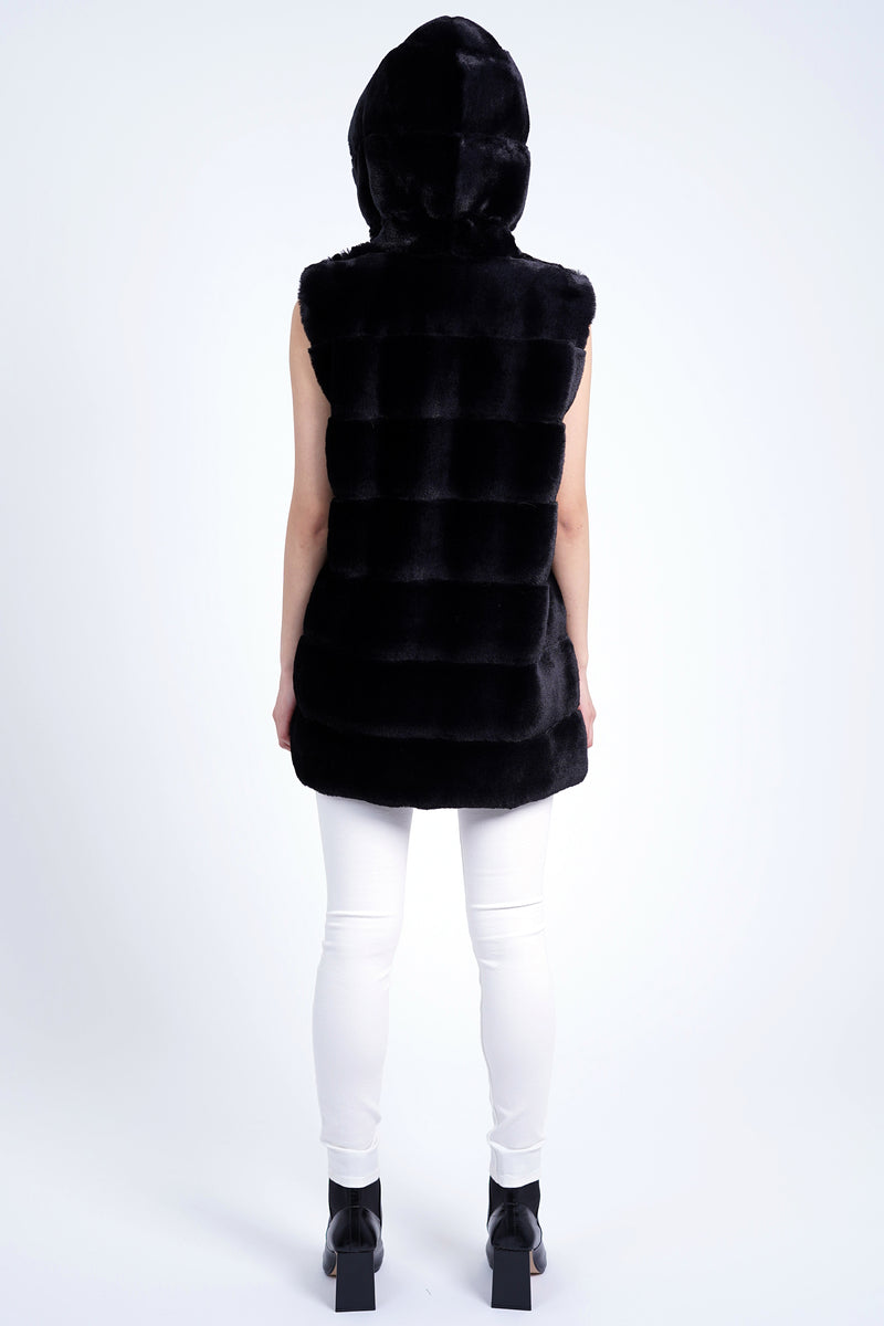 Alina Faux Fur Hooded Vest