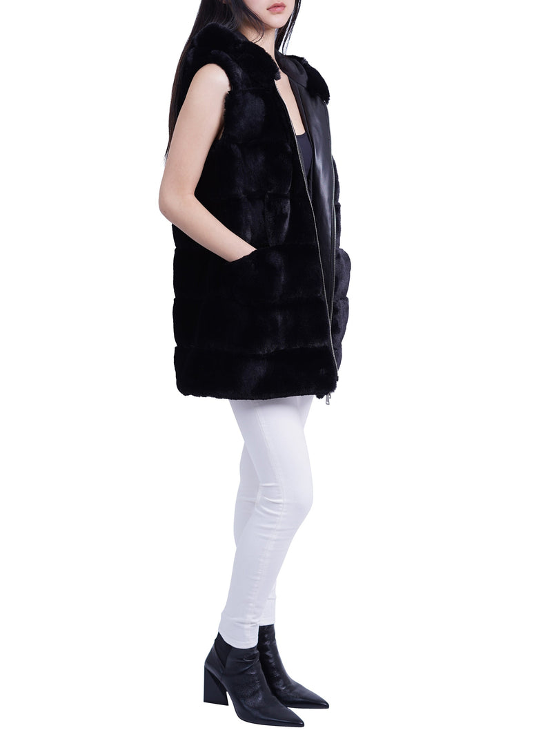 Alina Faux Fur Hooded Vest-6