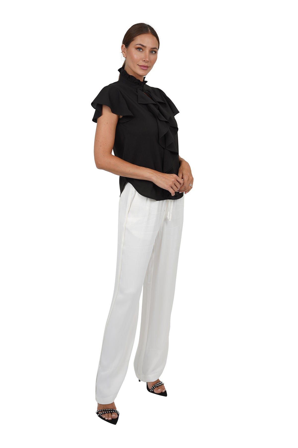 Trixie Cascade Ruffled Sleeve Blouse