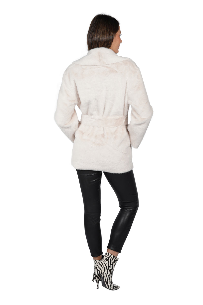 Bentley Faux Fur Tie Wrap Jacket