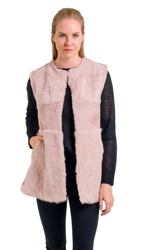 Stacy Genuine Real Rabbit Fur Vest