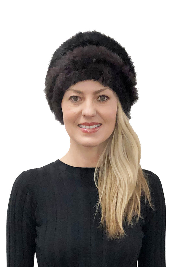 Derick Genuine Real Rabbit Fur Plush Winter Hat