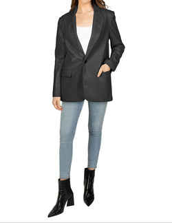 Vegan Leather Blazer