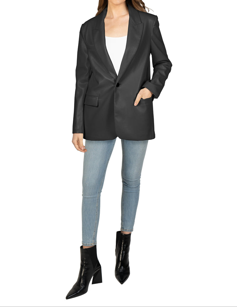 Vegan Leather Blazer