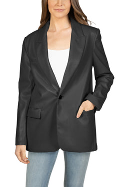Vegan Leather Blazer