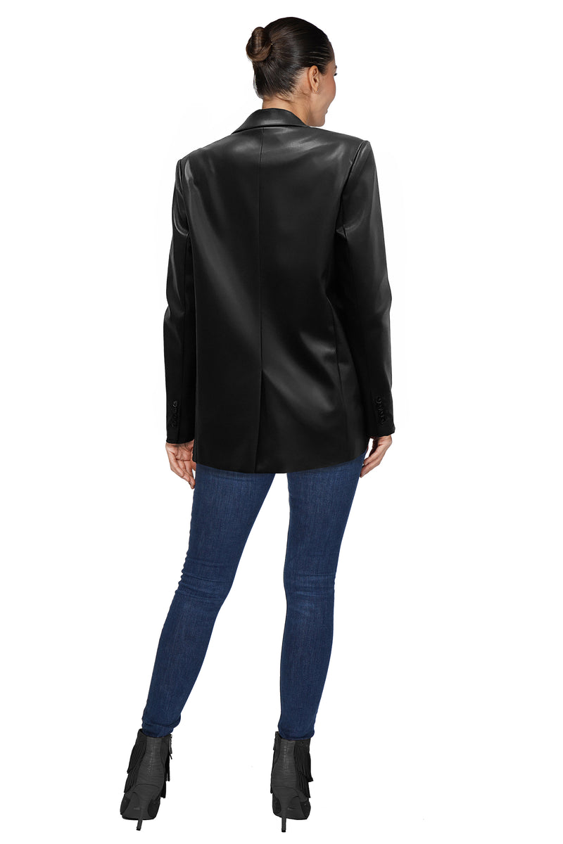Vegan Leather Blazer