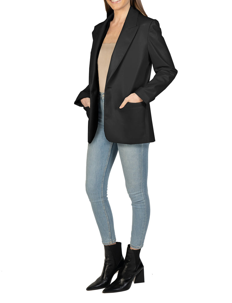 Vegan Leather Blazer