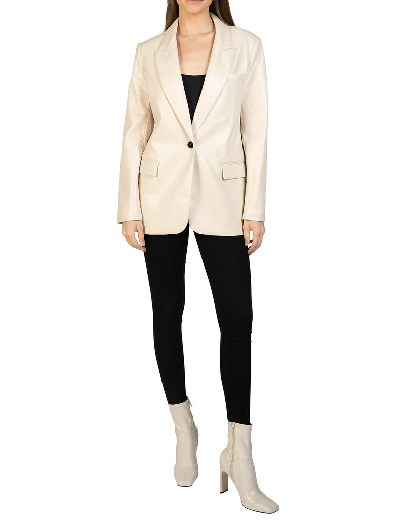 Vegan Leather Blazer