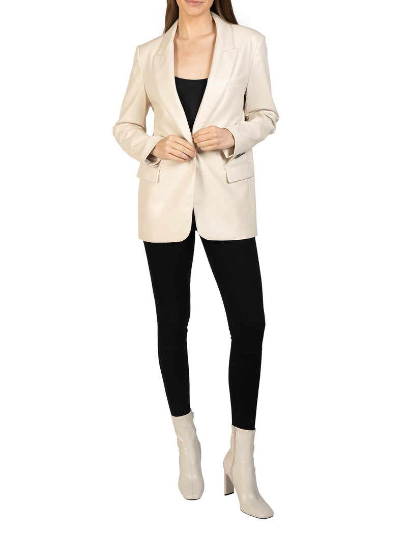 Vegan Leather Blazer