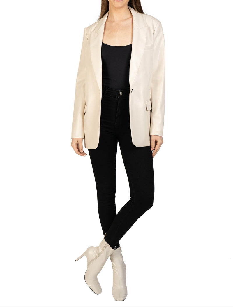 Vegan Leather Blazer