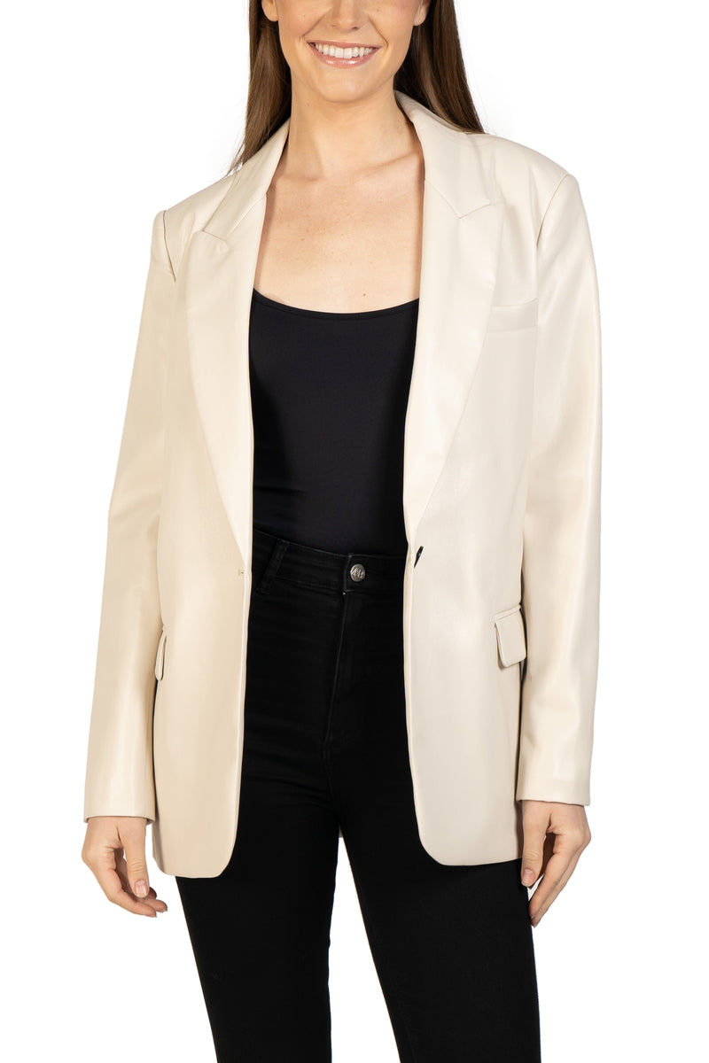 Vegan Leather Blazer