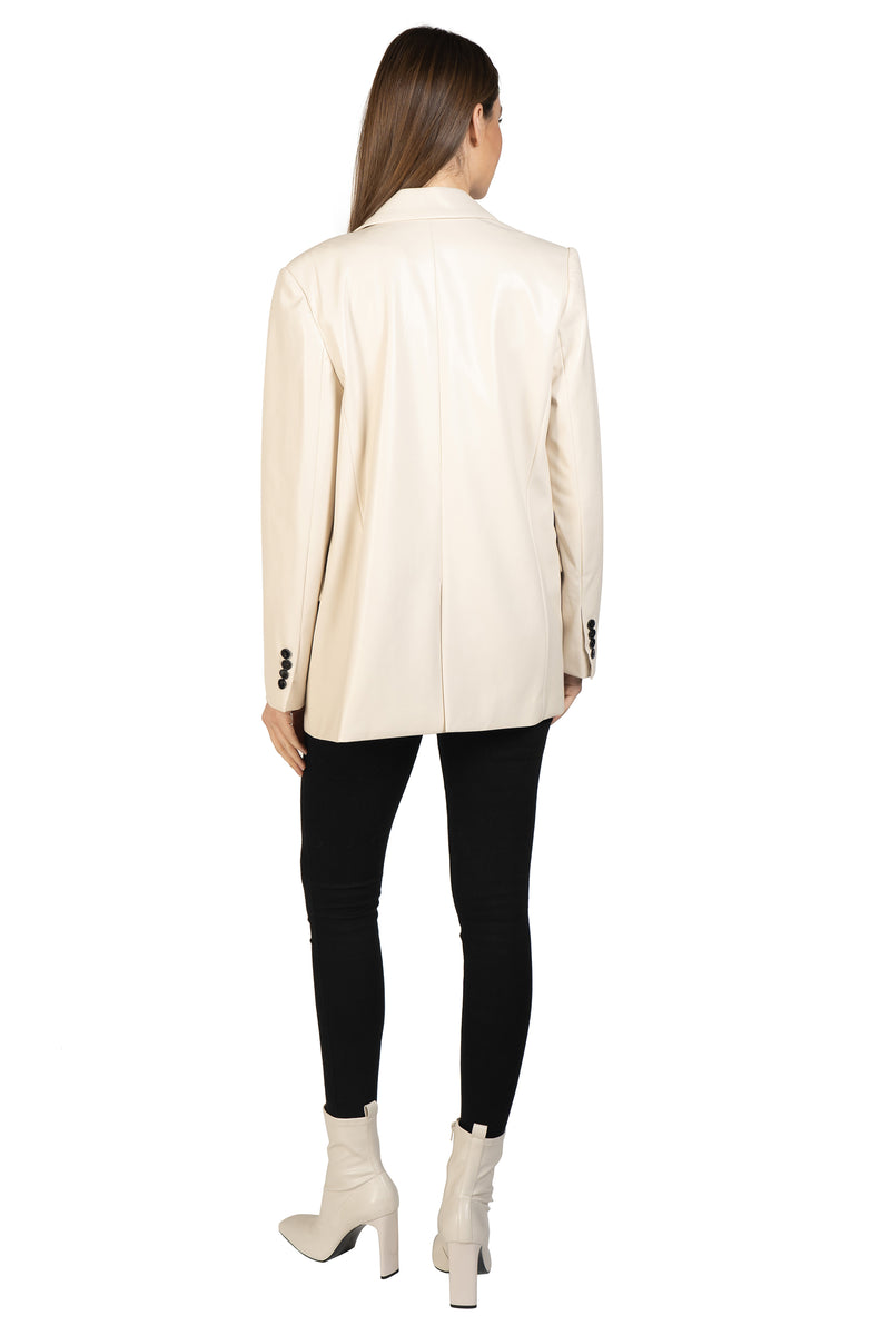 Vegan Leather Blazer