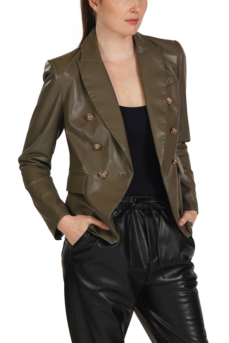 Women s Pleather Blazer Love Token Love Token US