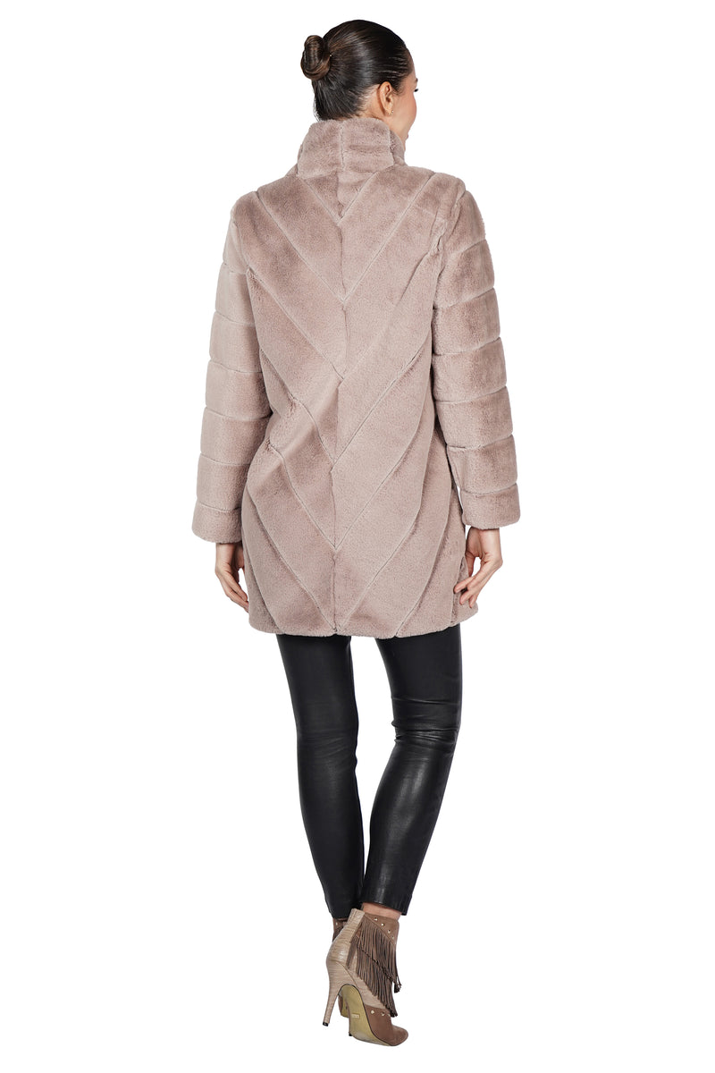 Calvin klein faux fur coat blush Clearance