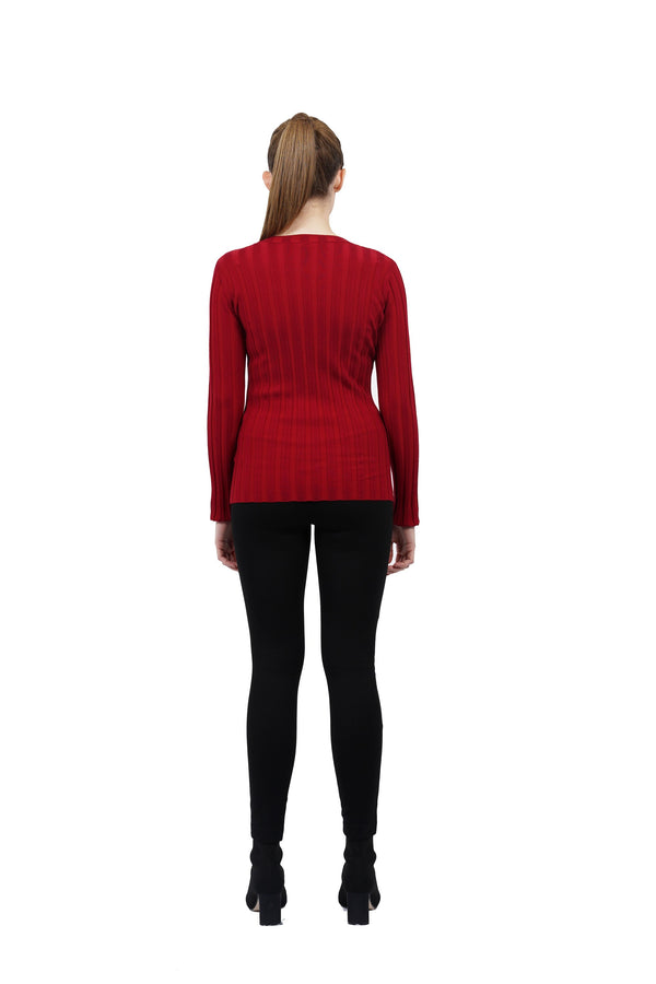 Love Token Opal Rib Knit V-Neck Top 2