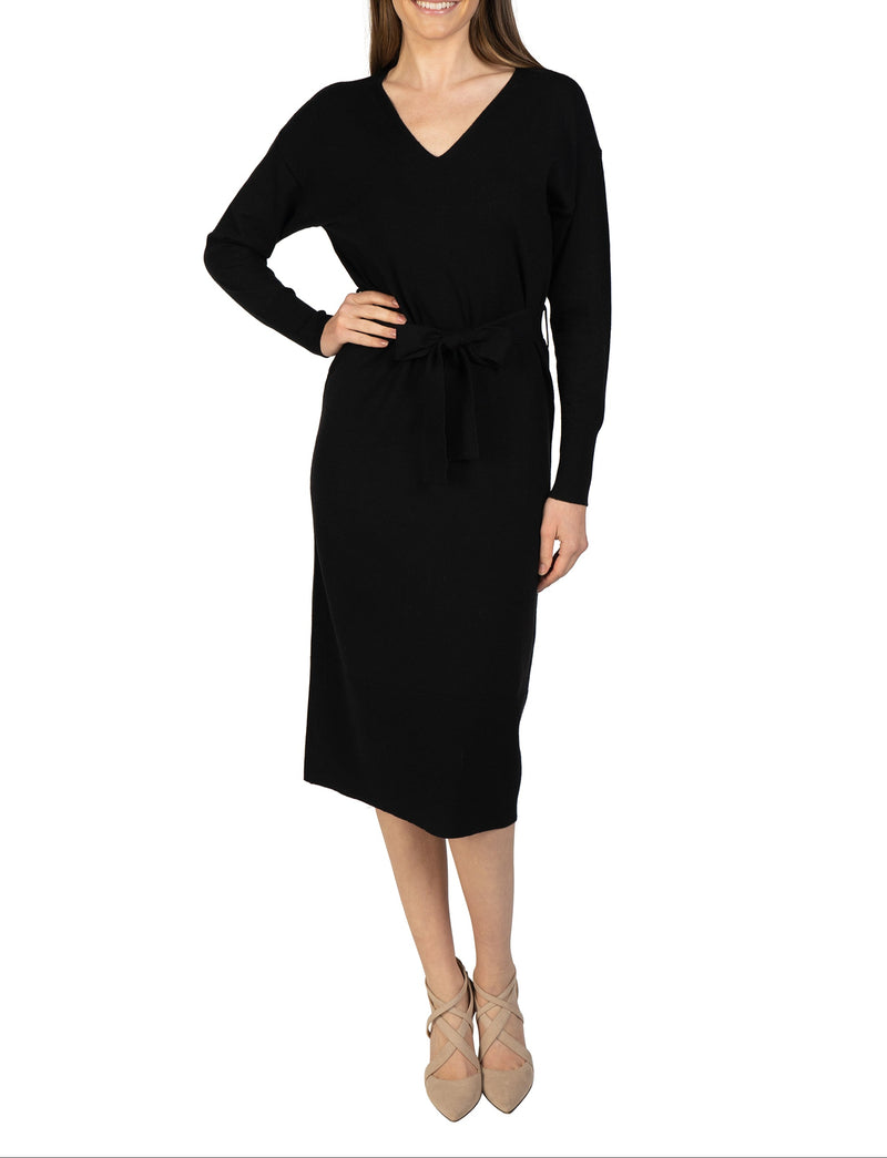 Love Token Knit Sweater Dress with Tie Sash 3