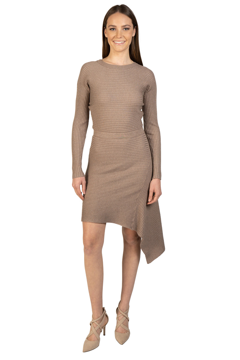 Asymmetrical Knit Sweater Dress-4