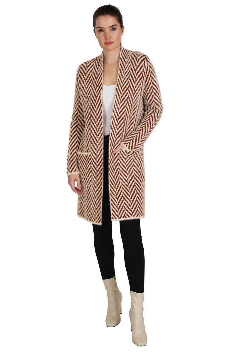 Laurell Chevron Print Cardigan