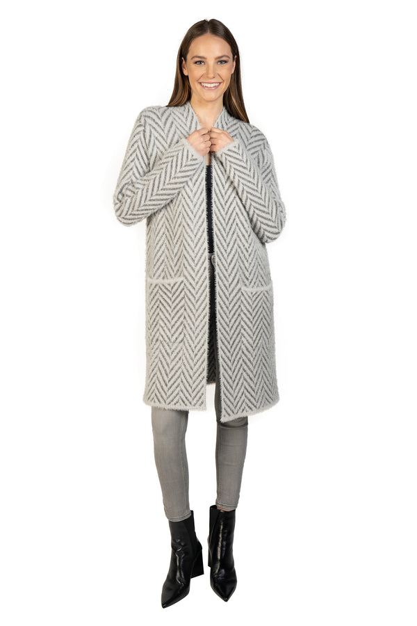 Laurell Chevron Print Cardigan