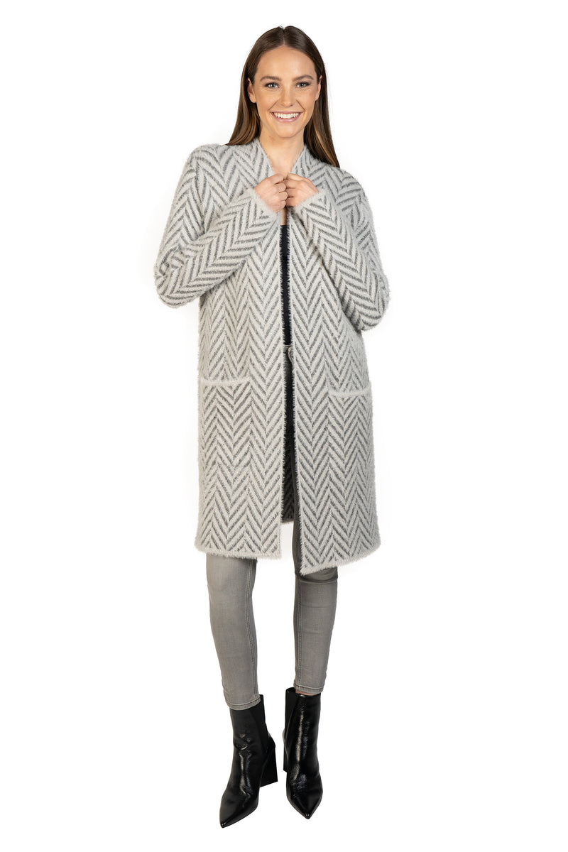 Laurell Chevron Print Cardigan