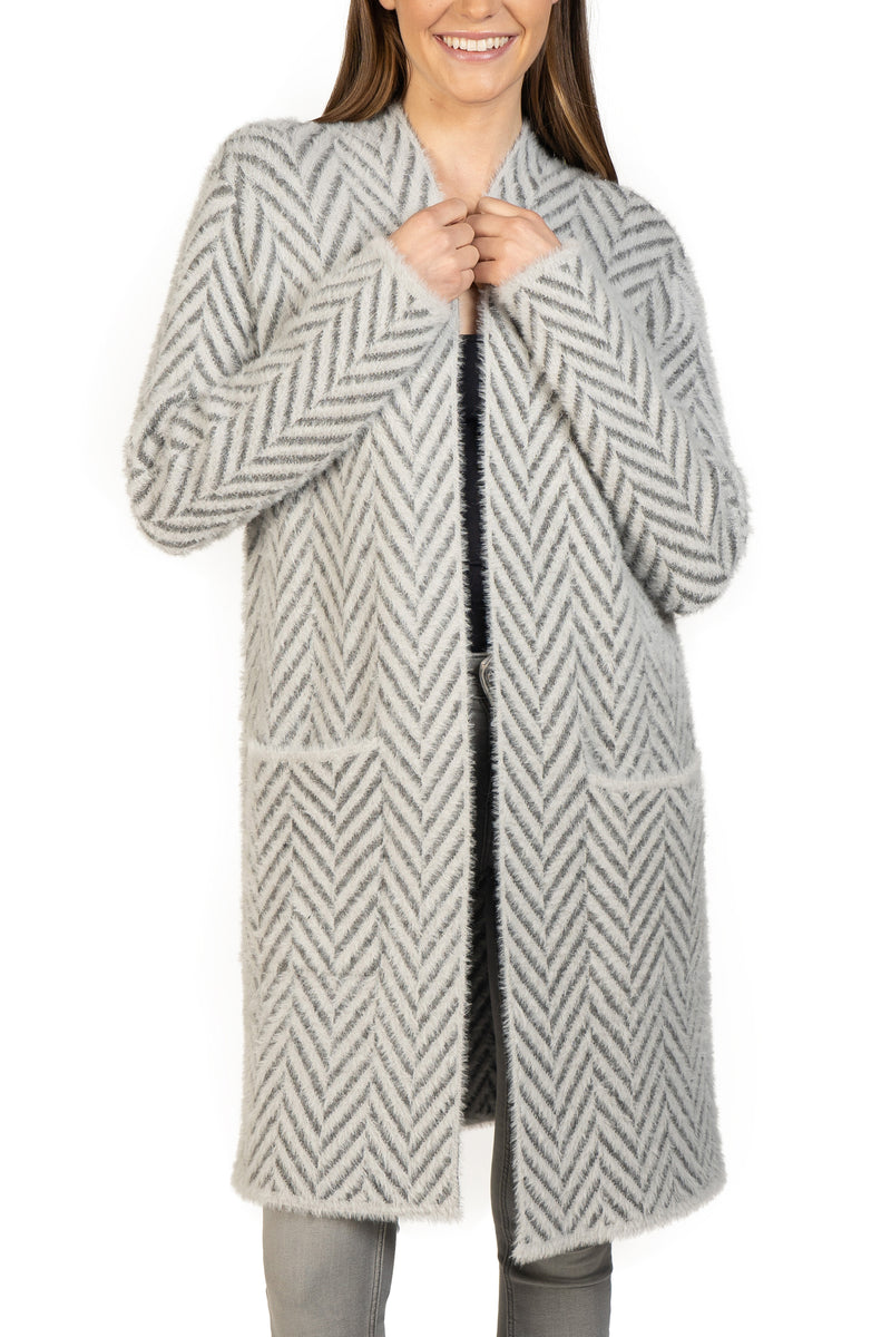 Laurell Chevron Print Cardigan