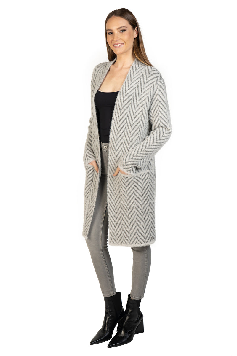 Laurell Chevron Print Cardigan