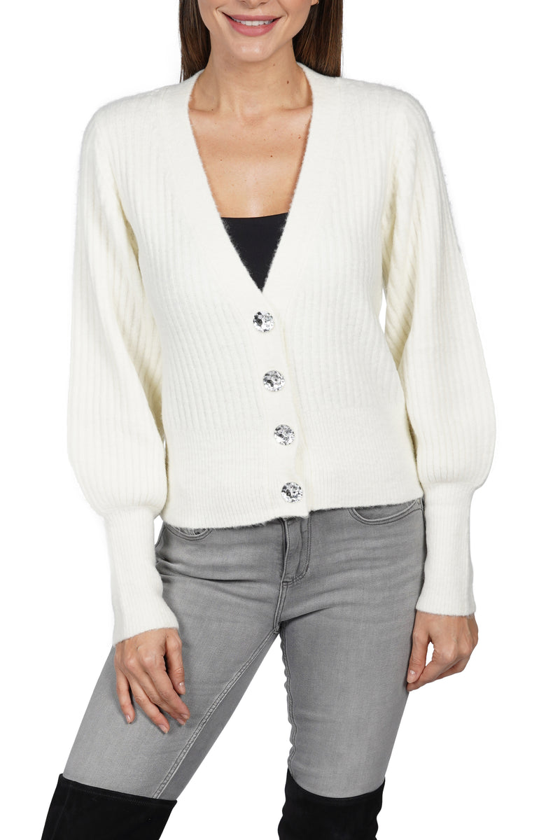 Jazzyln Jewel Button Cardigan - Stone – Maya Lee Boutique